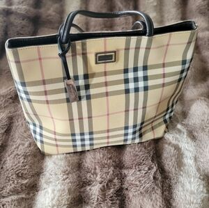 Nova Check Burberry Tan and Black Checkered Tote